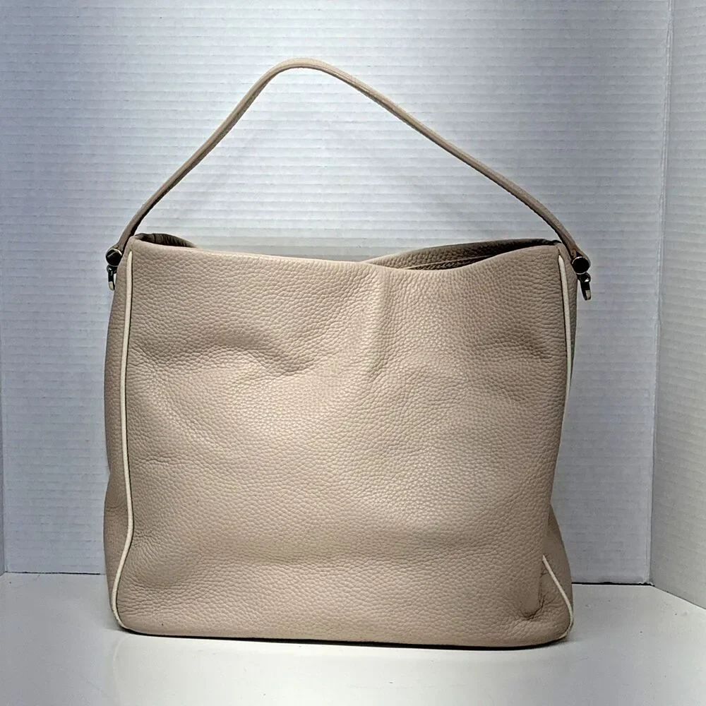Kate Spade Michaela Crossbody Blush Pink Gray Trim Pebble Leather Cross  Strap